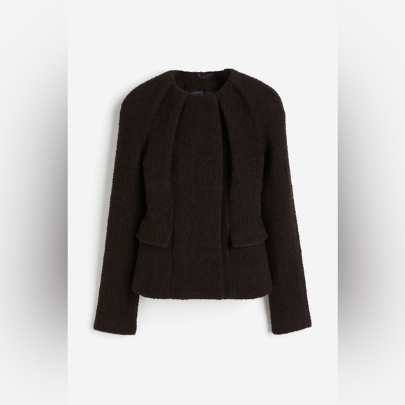H&M Jackets & Blazers - H&M STUDIO COLLECTION WOOL-BLEND PLEAT-NECKLINE JACKET